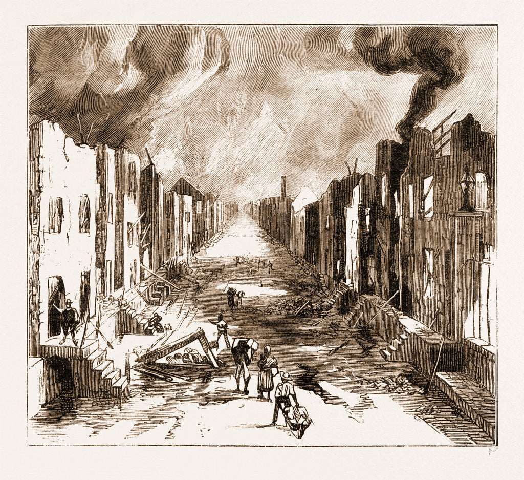 Detail of The Disastrous Fire At Kingston, Jamaica by Anonymous