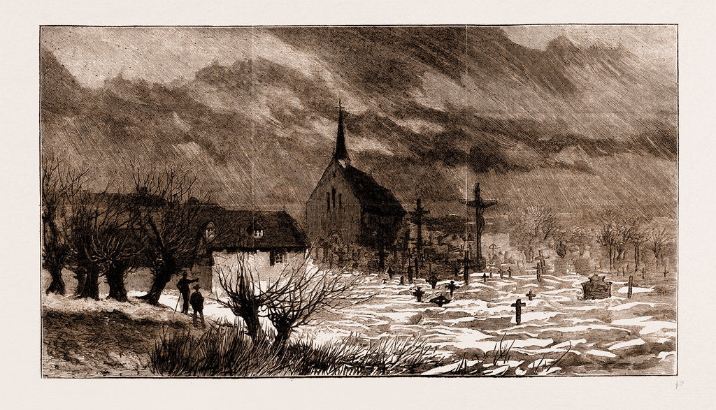 Detail of The Disastrous Floods In Austria-hungary: A Flooded Churchyard At Raab, Austria by Anonymous
