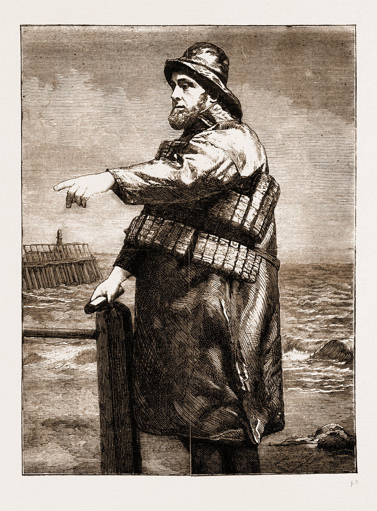 Detail of Coxswain Robert Hook (of The Lowestoft Lifeboat samuel Plimsoll), The Saviour Of More Than Two Hundred Lives by Anonymous