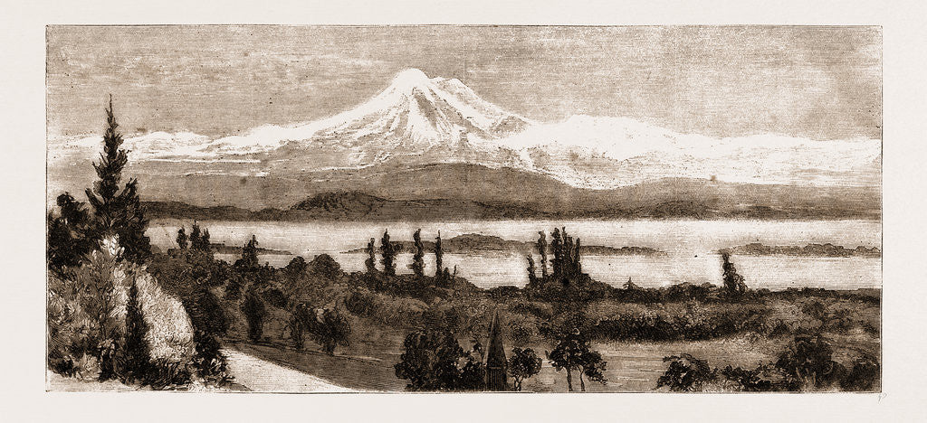Detail of Mount Baker And San Juan Island As Seen Through A Field Glass From Government House, Victoria by Anonymous