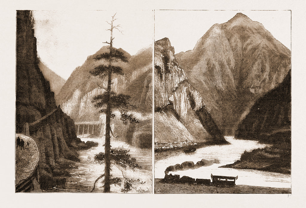 Detail of Bridge On The Canadian Pacific Railway, With A Bluff On The Old Waggon Road; Vale by Anonymous