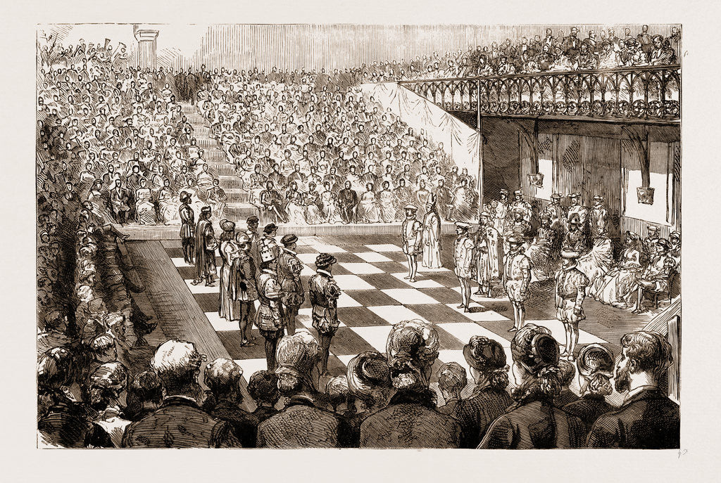 Detail of Chess With Living Pieces: A Match At The Guildhall, Winchester by Anonymous