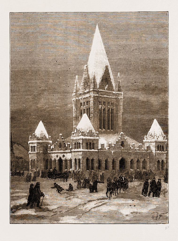 Detail of Winter In Canada: The Ice Palace At Montreal, 1883 by Anonymous
