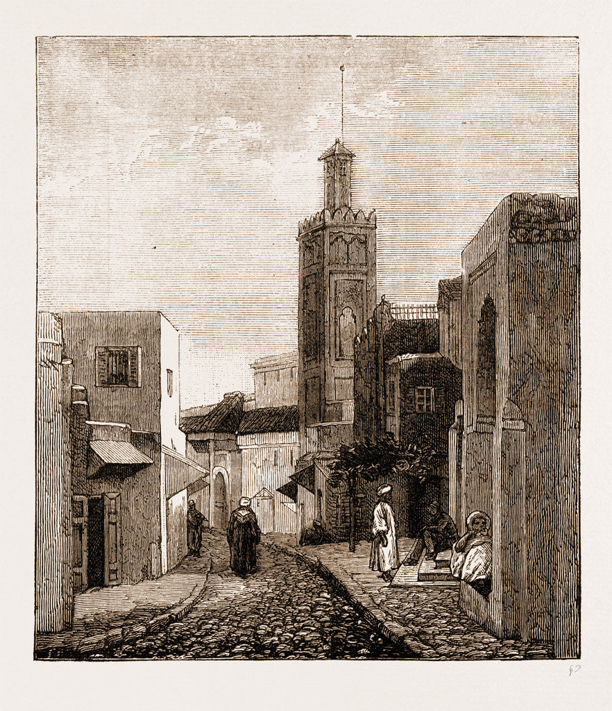 Detail of A Mosque And Street In Tangier by Anonymous