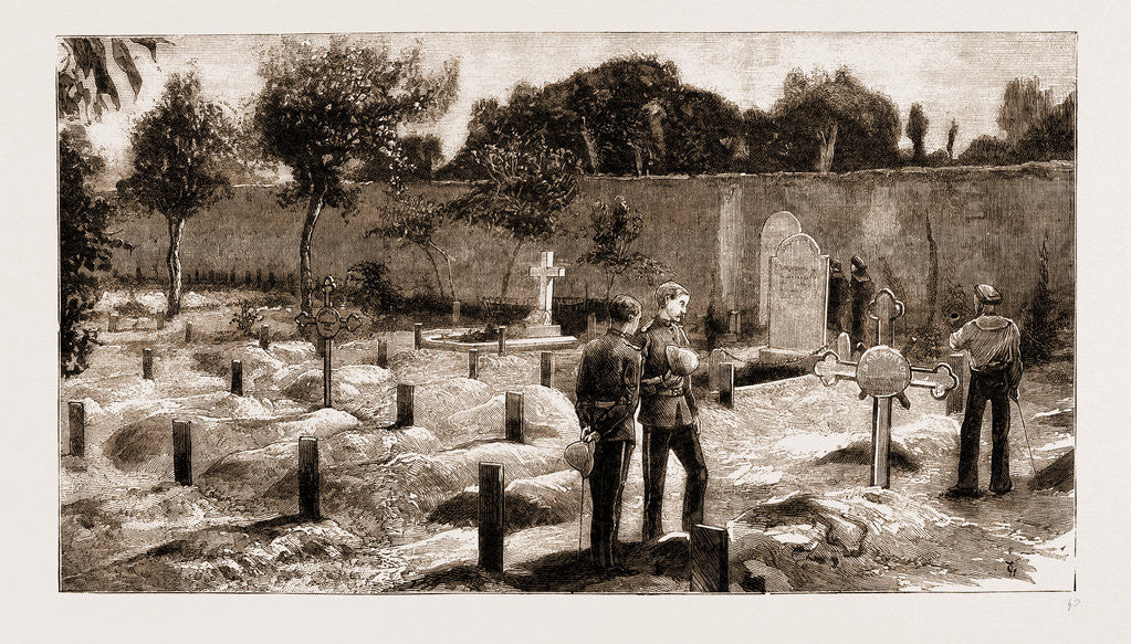 Detail of The Recent War In Egypt: Graves Of Coldstream Guards At Alexandria, 1883 by Anonymous