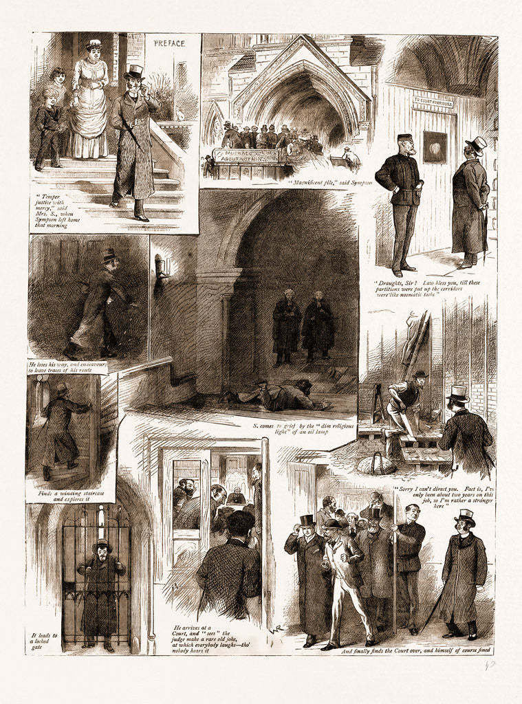 Detail of The Adventures Of A Juryman At The New Courts Of Justice, UK by Anonymous