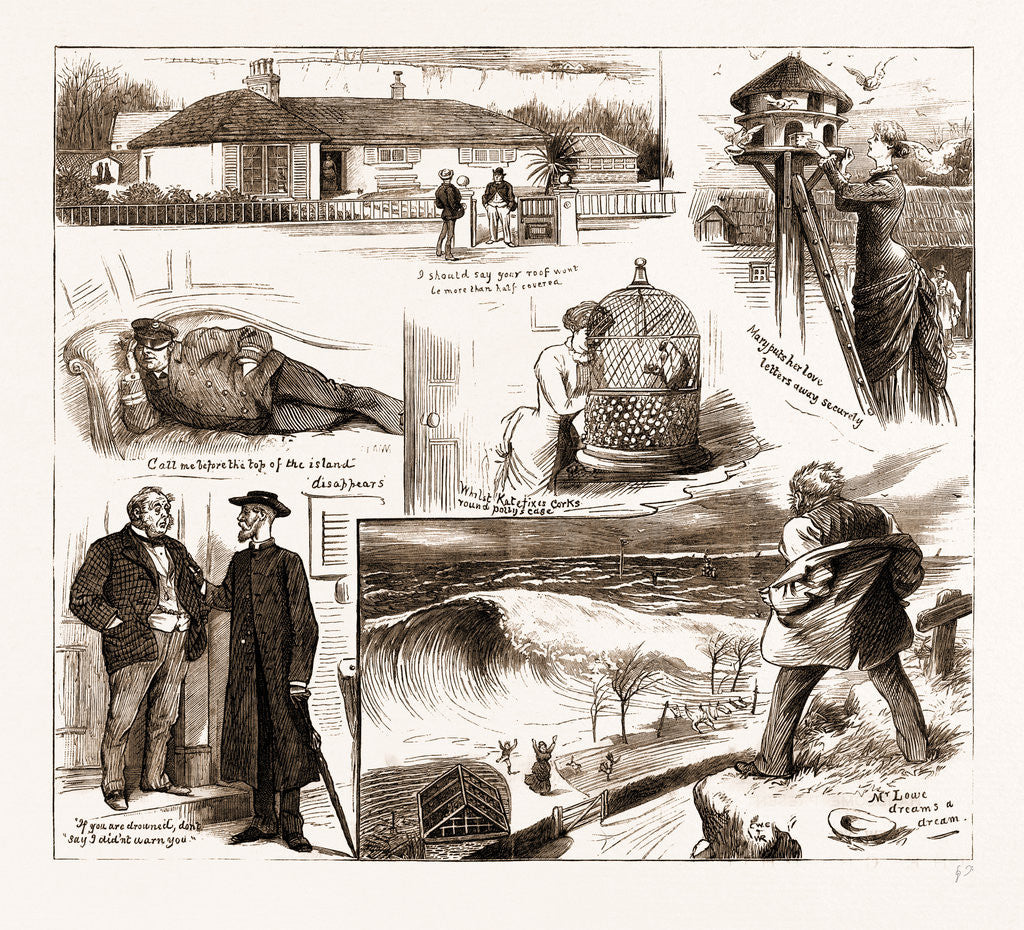 Detail of A Tidal Wave That Did Not Come, 1883 by Anonymous