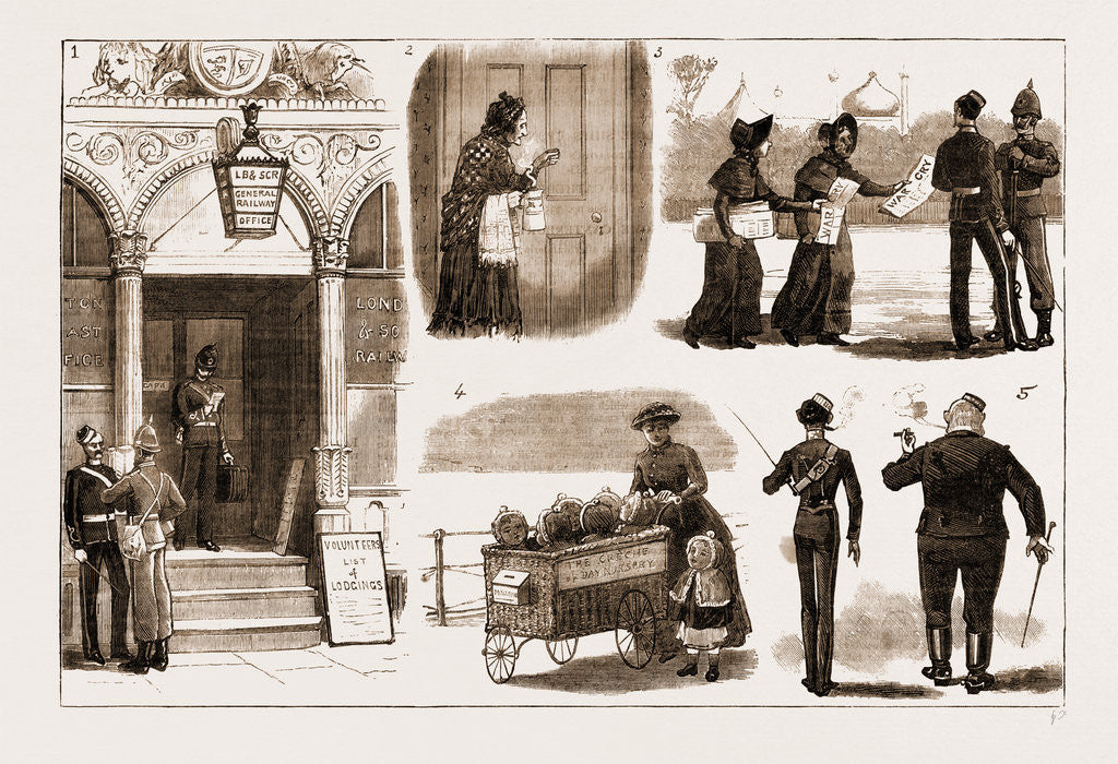 Detail of The Volunteer Review At Brighton, Sketches In The Town by Anonymous