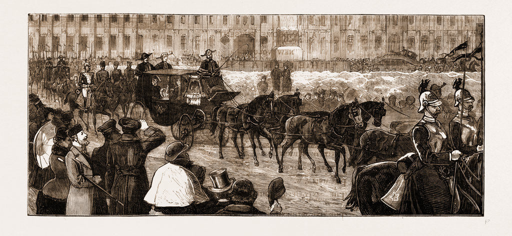 Detail of The Approaching Coronation Of The Czar Of Russia, The Imperial Insignia Being Taken From The Winter Palace by Anonymous
