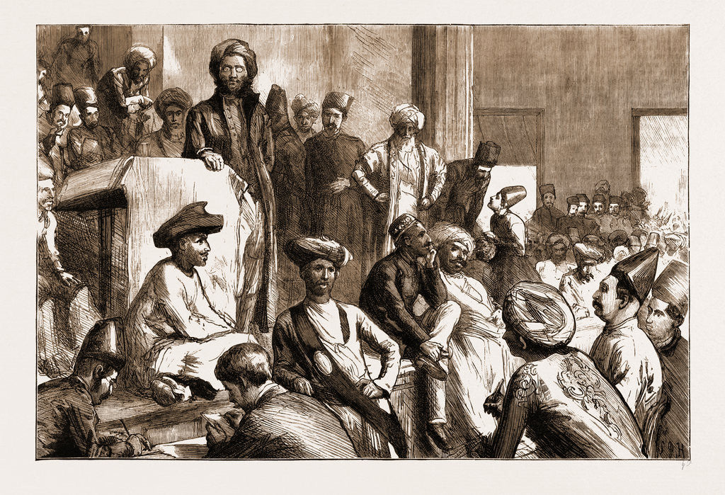 Detail of The Native Agitation In India: A Meeting In The Town Hall, Bombay by Anonymous