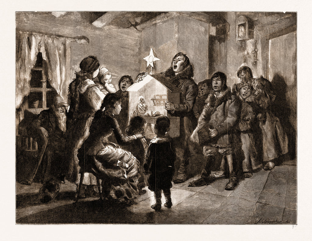 Detail of Singing Christmas Carols In Russia, 1883 by Anonymous