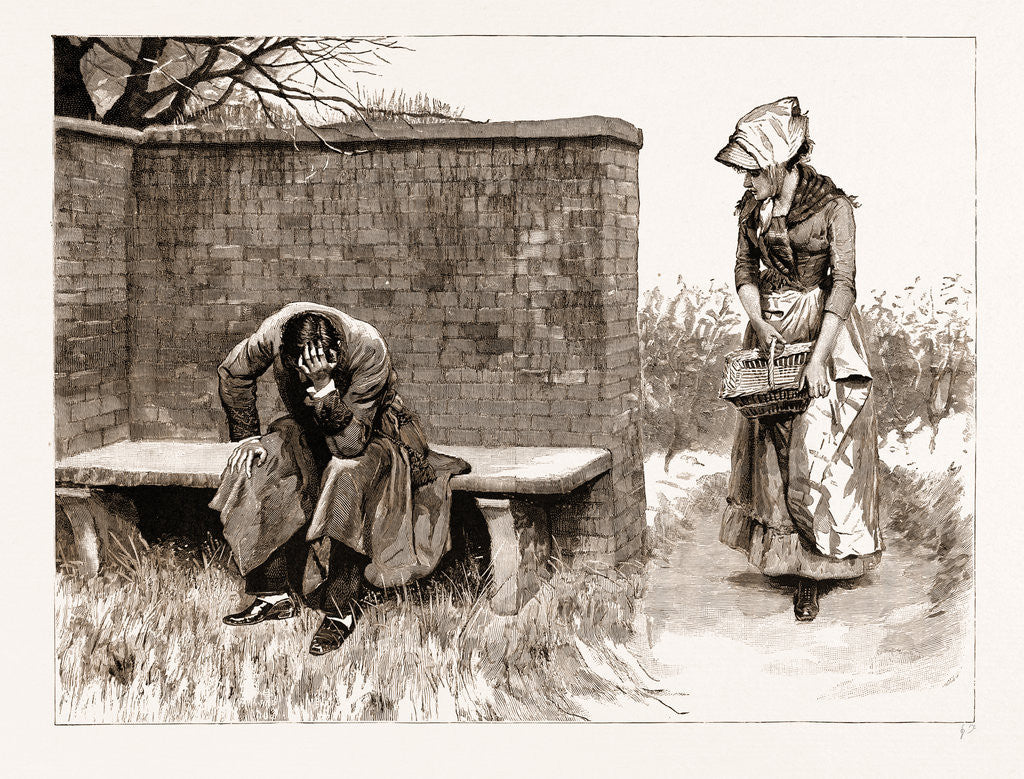 Detail of The Romantic Adventures Of A Milkmaid: The Attitude Bespoke Anguish, 1883 by Anonymous
