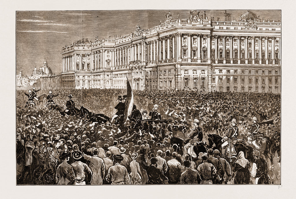 Detail of France And Spain: The Reception Of King Alfonso At The Royal Palace, Plaza Del Oriente, Madrid, On His Return From Paris, 1883 by Anonymous