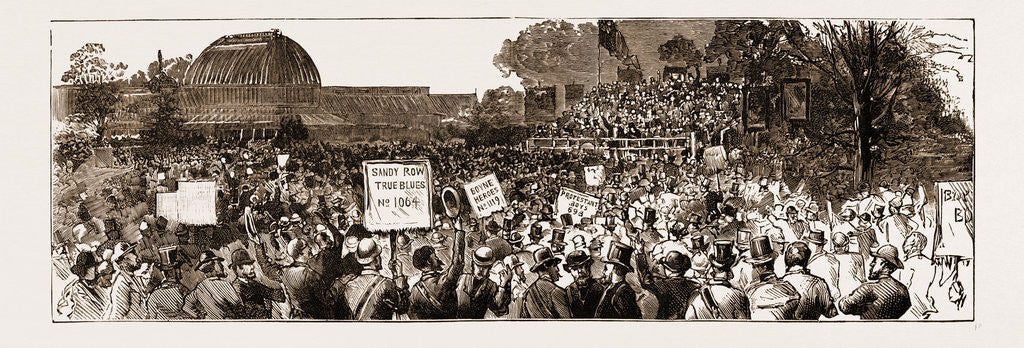 Detail of Sir Stafford Northcote In Ulster: The Great Conservative And Orange Meeting In The Botanic Gardens, Belfast, October 6, 1883 by Anonymous