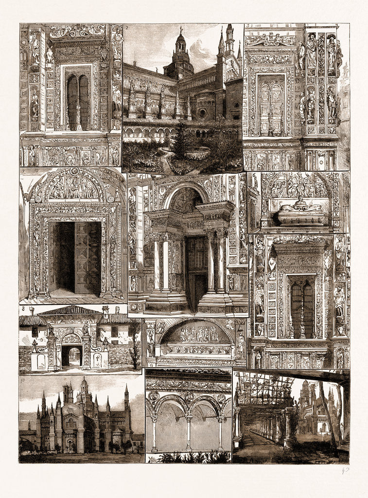Detail of The Certosa Of Pavia, Italy, 1883 by Anonymous