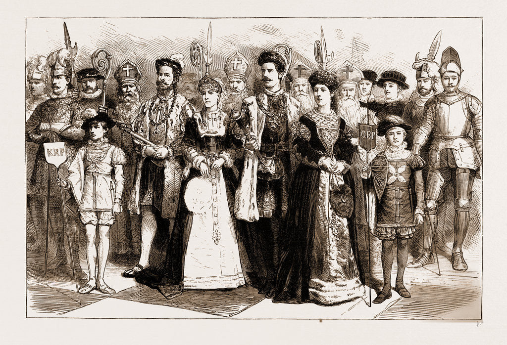 Detail of A Chess Tournament With Living Pieces At Brighton, UK, 1883 by Anonymous