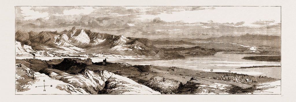 Detail of The New Railway Bridge Across The Indus At Attock, Panoramic View Of Attock And The Surrounding Country, 1883 by Anonymous