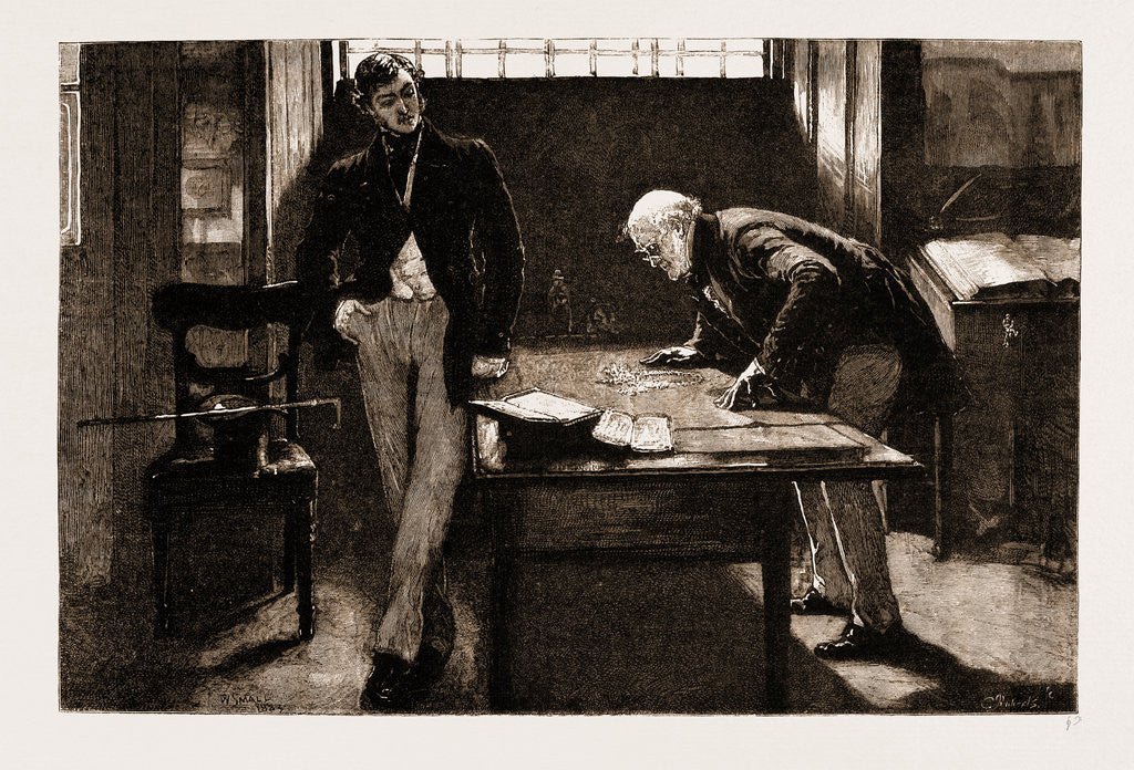 Detail of Thirlby Hall; Old Mr. Jacobson Examined With Interest The Glittering Contents Of My Leather Boxes by William Small