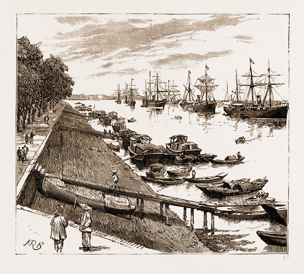 Detail of Tea Steamers, Shanghai, China, 1883 by Anonymous