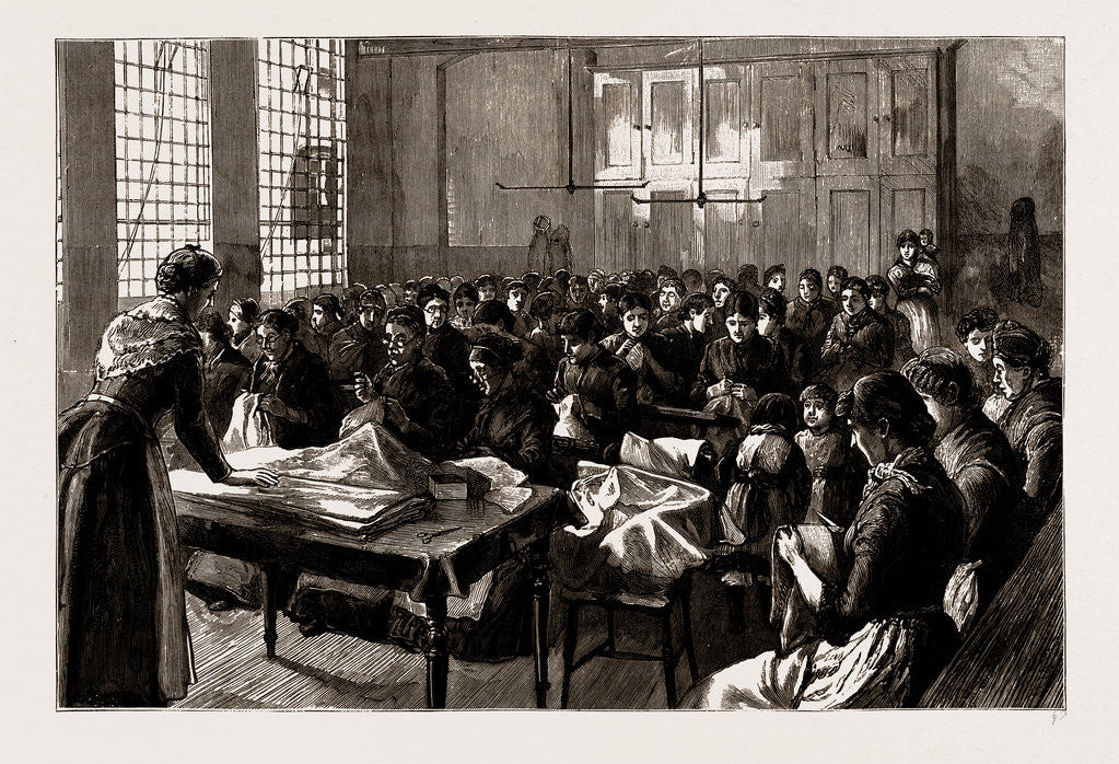 Detail of The Labour Test: Needlework, 1886 by Anonymous
