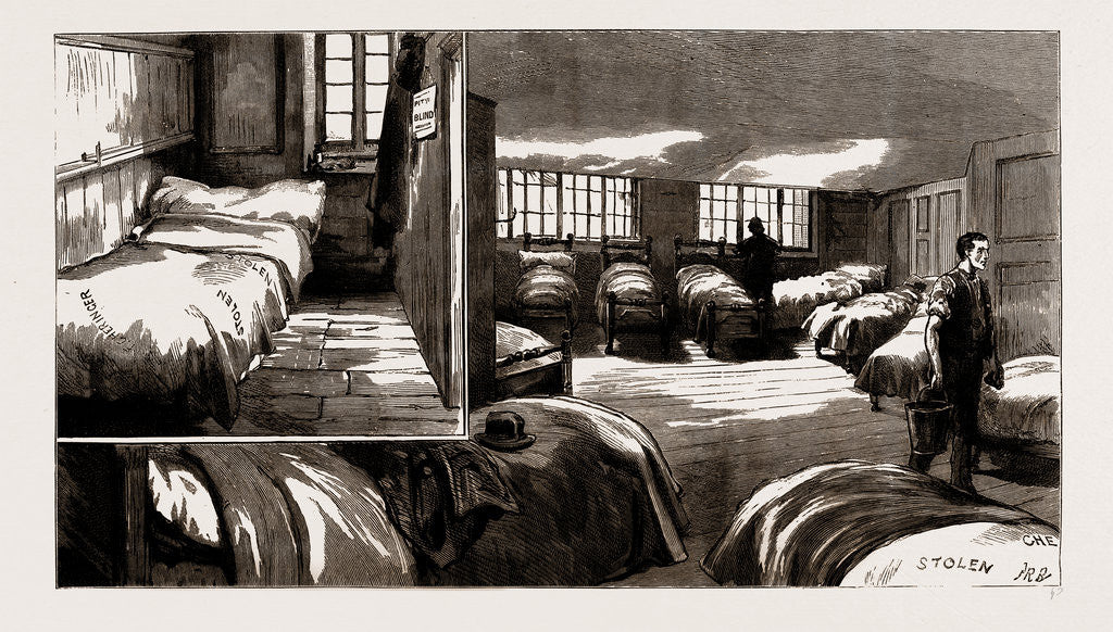 Detail of Singles And Doubles In A Common Lodging House, 1886 by Anonymous