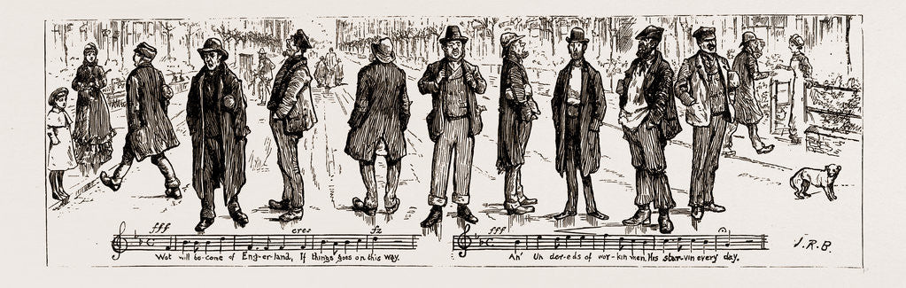 Detail of The Unemployed, UK, 1886 by Anonymous