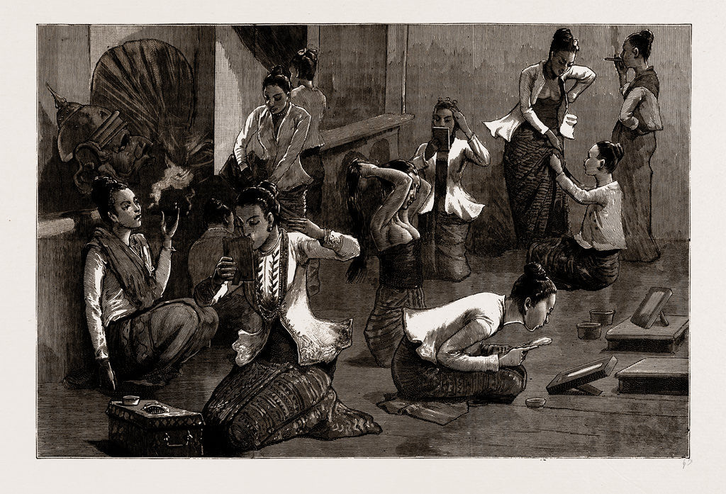 Detail of Ladies Of The Ballet: Behind The Scenes In The Palace, Mandalay, Burma, 1886 by Anonymous