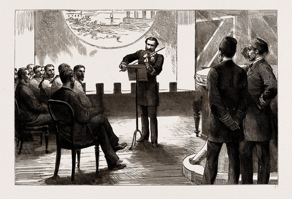 Detail of The Combined Fleet In Suda Bay: The Duke Of Edinburgh Plays The Violin, 1886 by Anonymous
