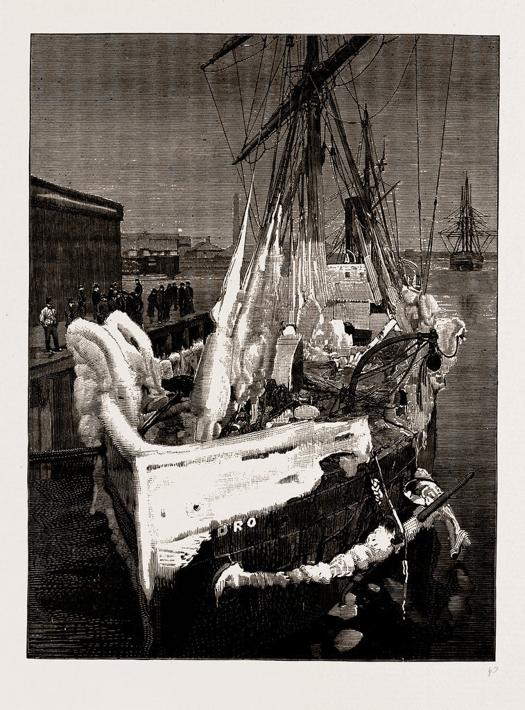 Detail of Severe Weather In The Atlantic: The S.s. Pedro, As She Arrived At Boston, 1886 by Anonymous