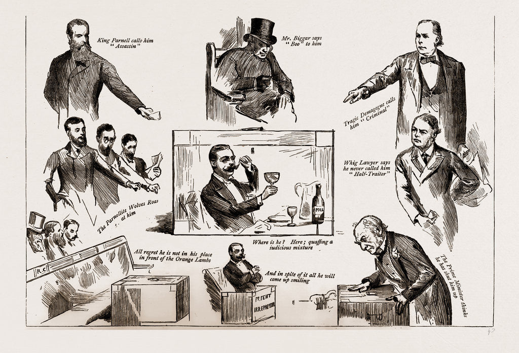 Detail of The Debate On The Arms (Ireland) Bill: Notes In The House Of Commons, London, UK, 1886 by Anonymous