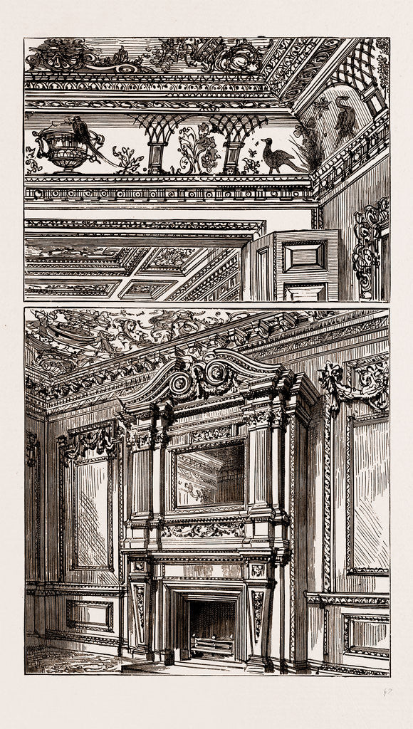 Detail of Painted Ceilings To Drawing Rooms, Mantelpiece Of Room On Ground Floor by Anonymous