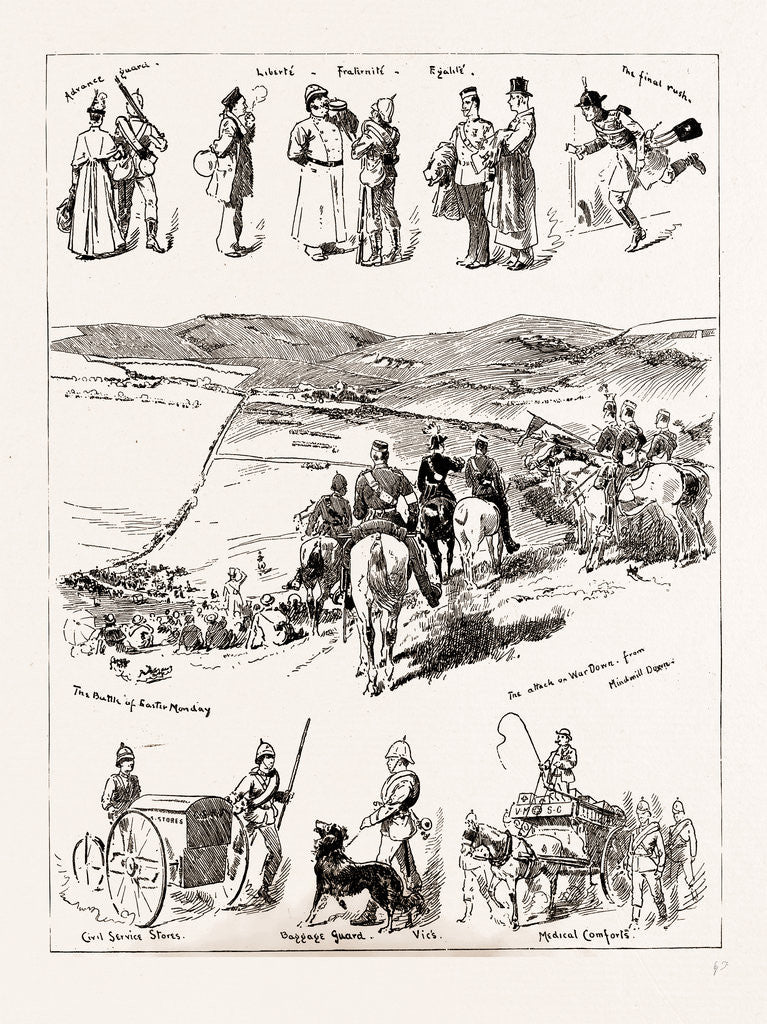 Detail of The Volunteer Manoeuvres Near Portsmouth, UK, 1886 by Anonymous