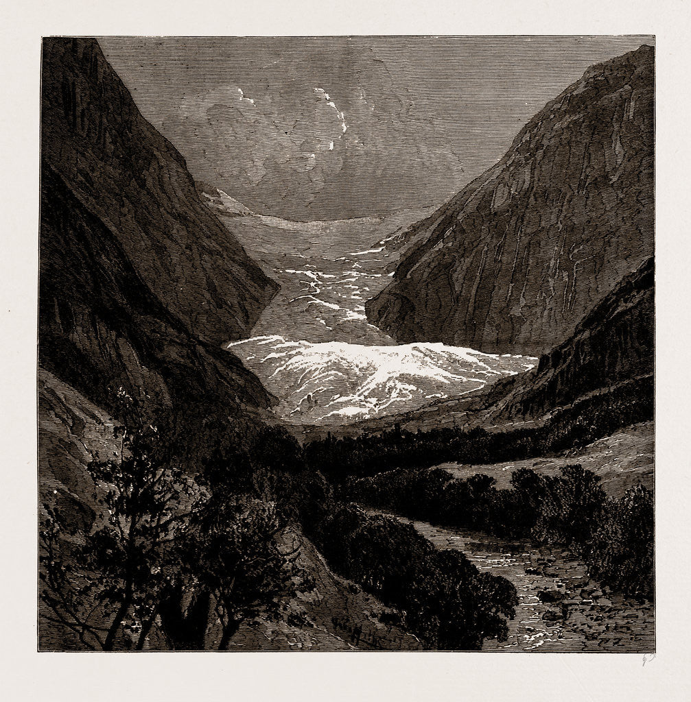 Detail of The Brixdal Glacier, Norway, 1886 by Anonymous