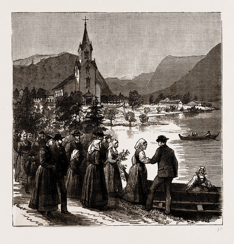Detail of Going Home From Church, Norway, 1886 by Anonymous