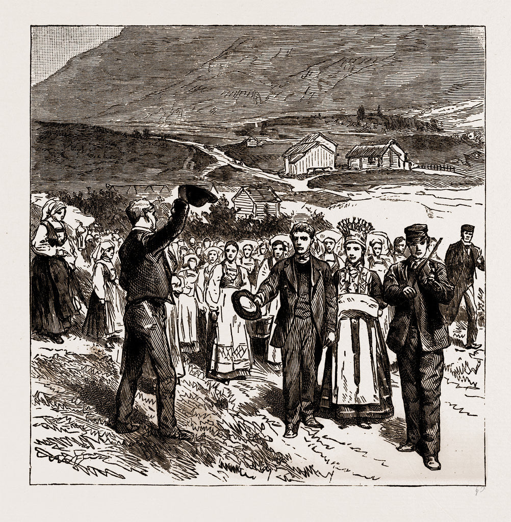 Detail of A Wedding Party, Norway, 1886 by Anonymous