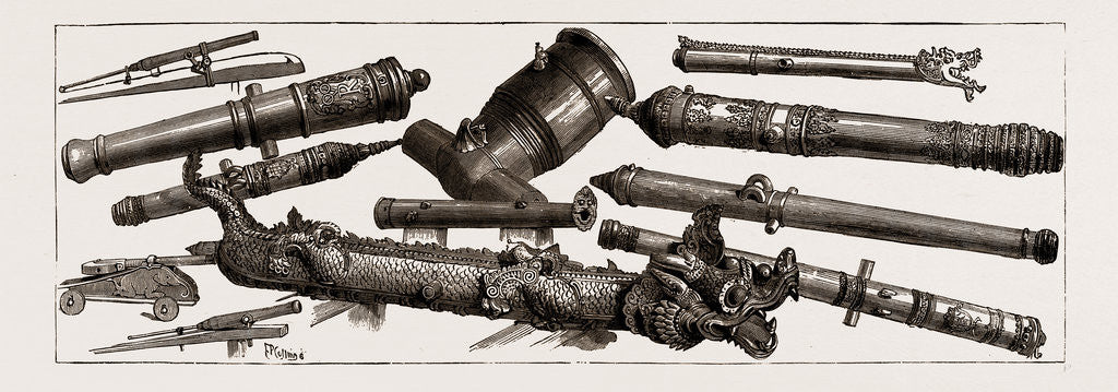 Detail of The Fighting With Dacoits In Burma: Some Captured Burmese Guns, 1886 by Anonymous