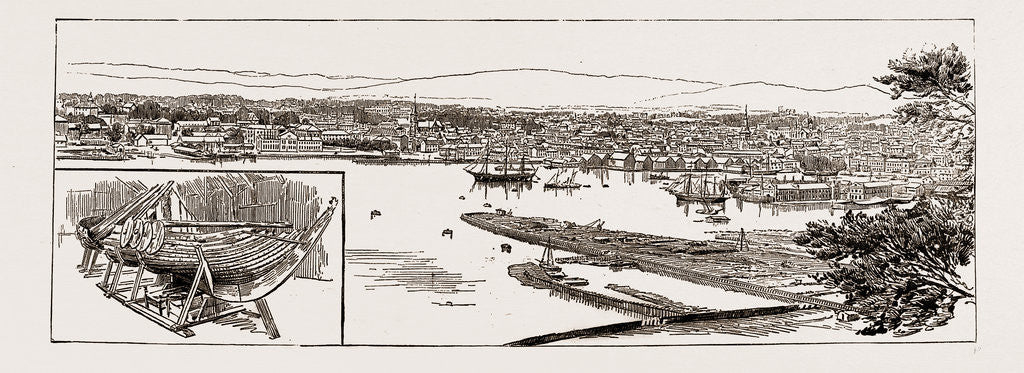 Detail of The Viking's Ship, In The Museum, General View Of Christiania, Norway, 1886 by Anonymous