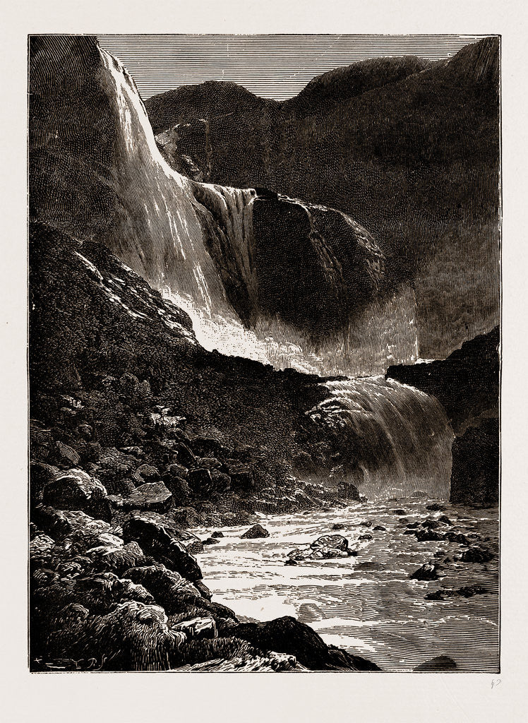 Detail of The Skjaeggedalsfos, Hardanger, Norway, 1886 by Anonymous