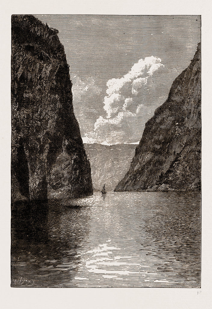 Detail of In The Naerofjord, Norway, 1886 by Anonymous