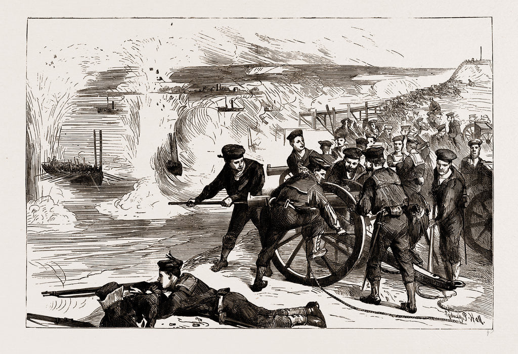 Detail of Naval Sham Fight At Whale Island, Portsmouth, UK, 1886 by Anonymous