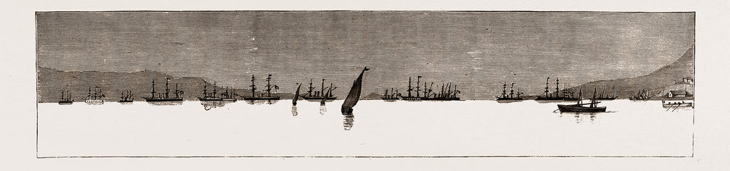 Detail of The Strained Relations Between Turkey And Greece, The Combined Fleets Of The Great Powers In Suda Bay, Crete, 1886 by Anonymous