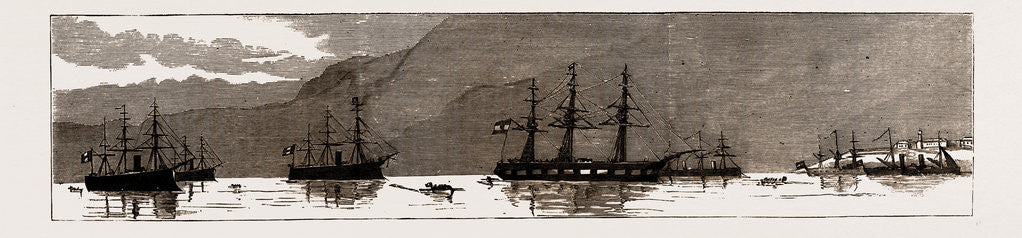 Detail of The Strained Relations Between Turkey And Greece, The Combined Fleets Of The Great Powers In Suda Bay, Crete, 1886 by Anonymous