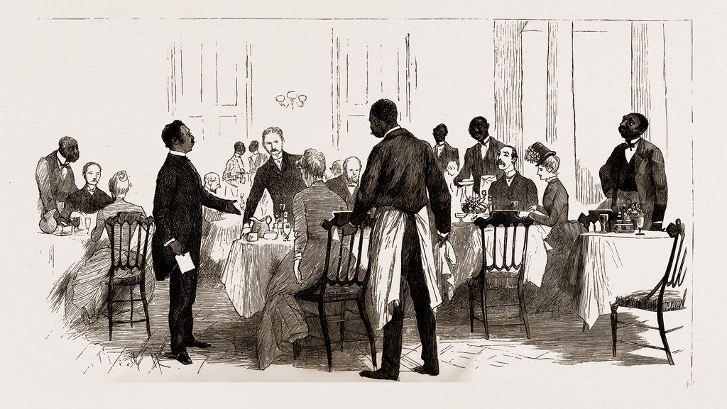 Detail of Scene In A Hotel, Washington, U.s.a., U.s., Us, Usa, United States, United States Of America, America, 1886 by Anonymous