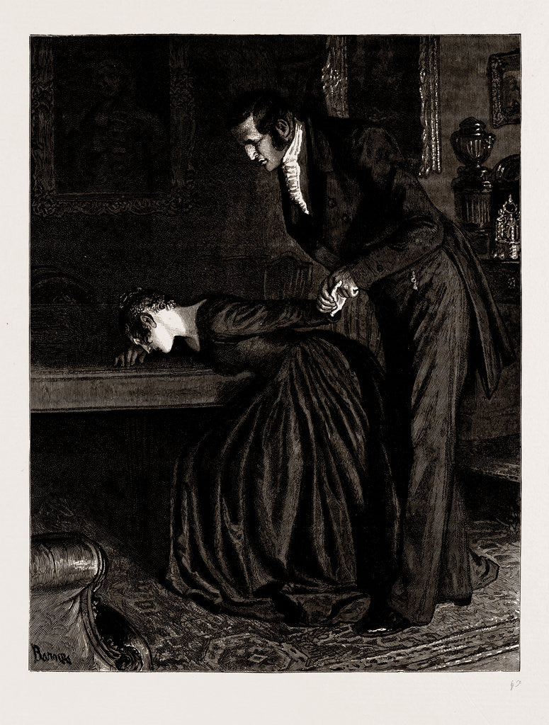 Detail of The Mayor Of Casterbridge: Don't cry, don't cry, said Henchard, with vehement pathos, I can't bear it, I won't bear it. by Robert Barnes