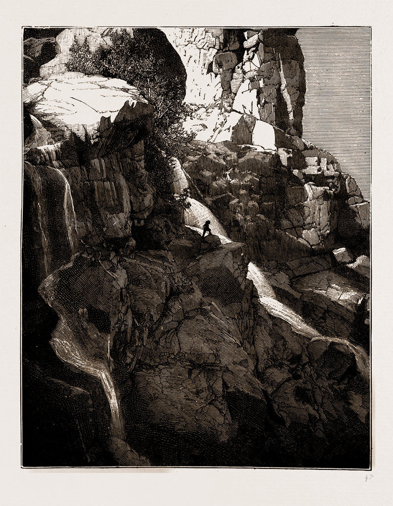 Detail of Schermbrucker Falls, South Africa, 1886 by Anonymous