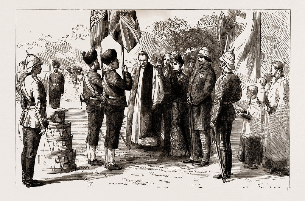 Detail of Lady Dufferin Presenting New Colours To The 18th Bengal Infantry At Alipur, 1886 by Anonymous