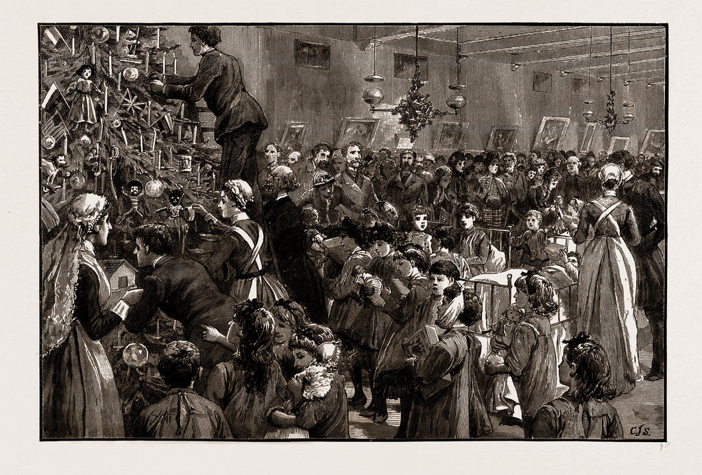 Detail of Christmas Tree In The Children's Ward At The London Hospital, Whitechapel, UK, 1886 by Anonymous