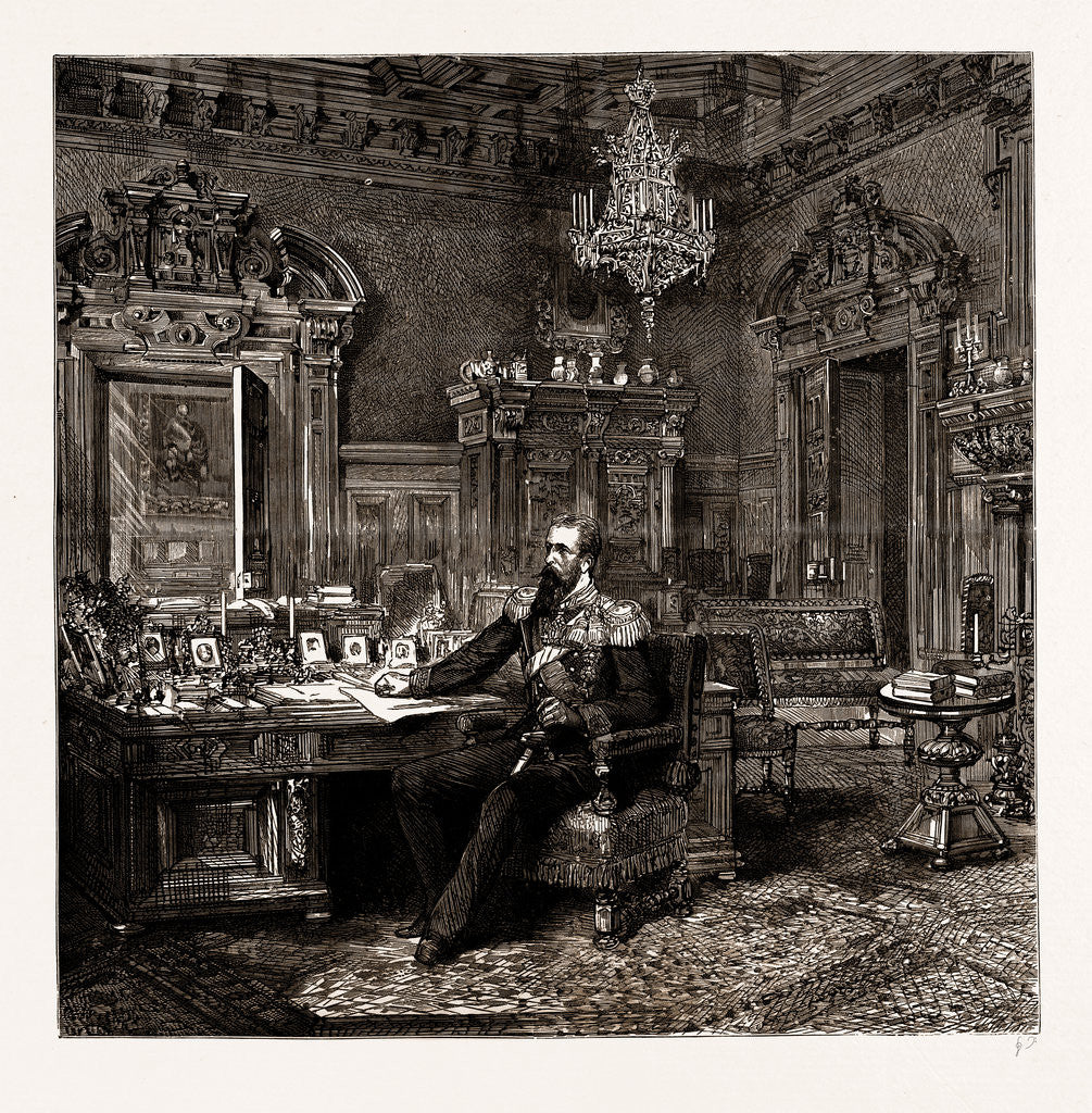 Detail of Prince Alexander Of Bulgaria At Home: The Prince's Study, 1886 by Anonymous