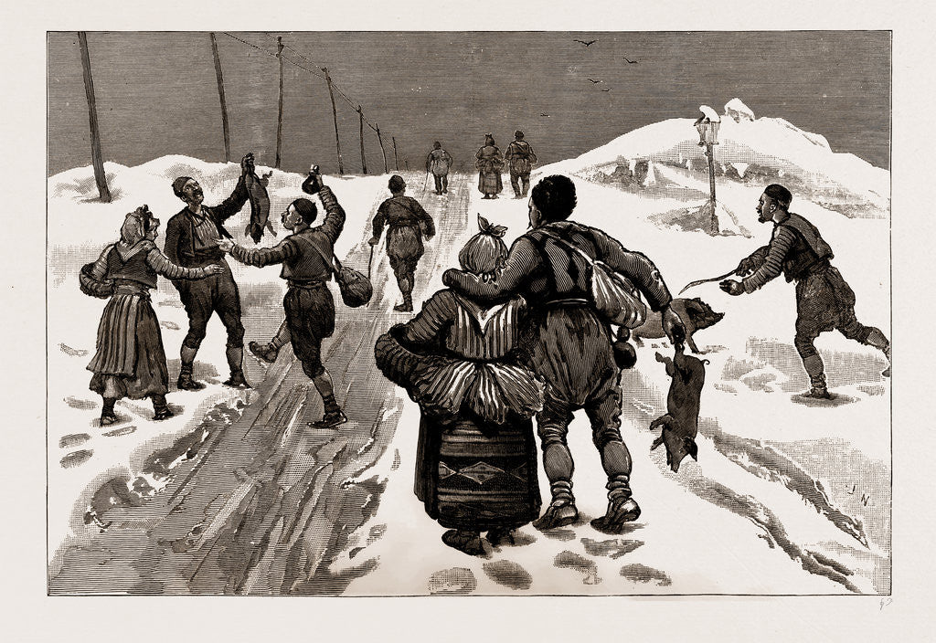 Detail of Demobilisation: Men Of The First Class Returning To Their Homes, Serbia, 1886 by Anonymous