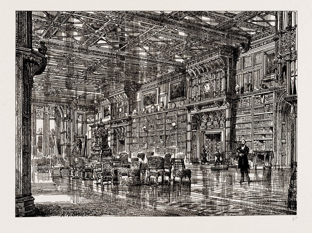 Detail of Eaton Hall: The Library, UK, 1886 by Anonymous